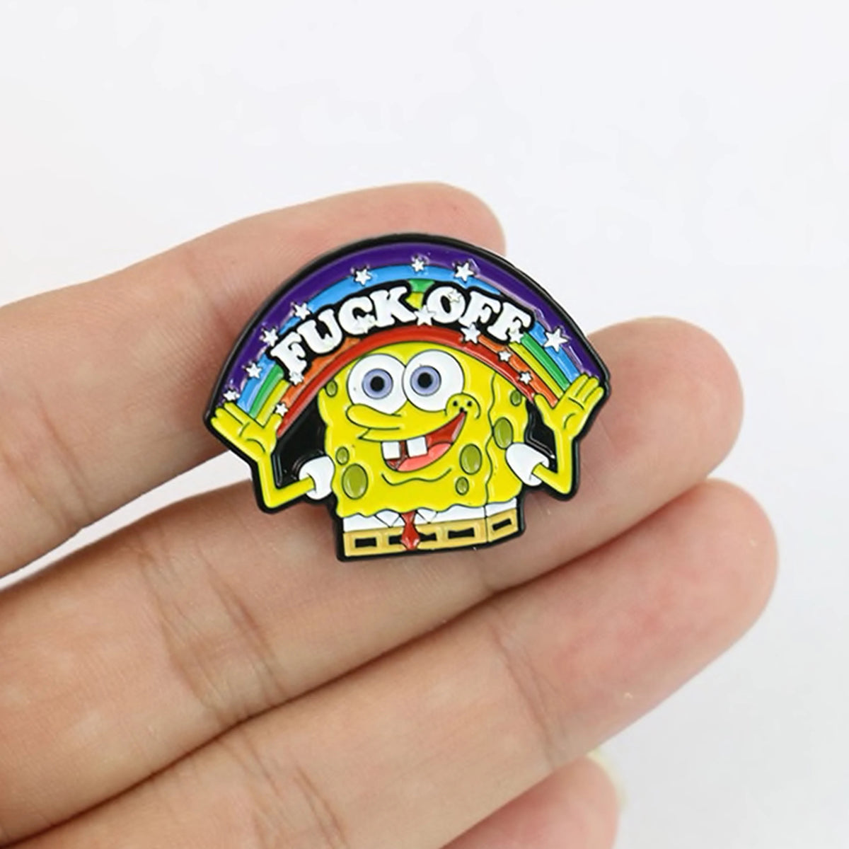 Enamel Pin | Fuck Off | Sponge Bob – That Hipster Place