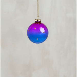 Purple Blue Ombre Glass Ornament