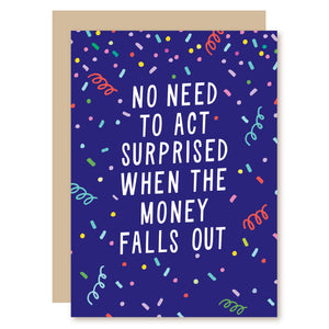 Greeting Card- Money Falls Out Gift Card