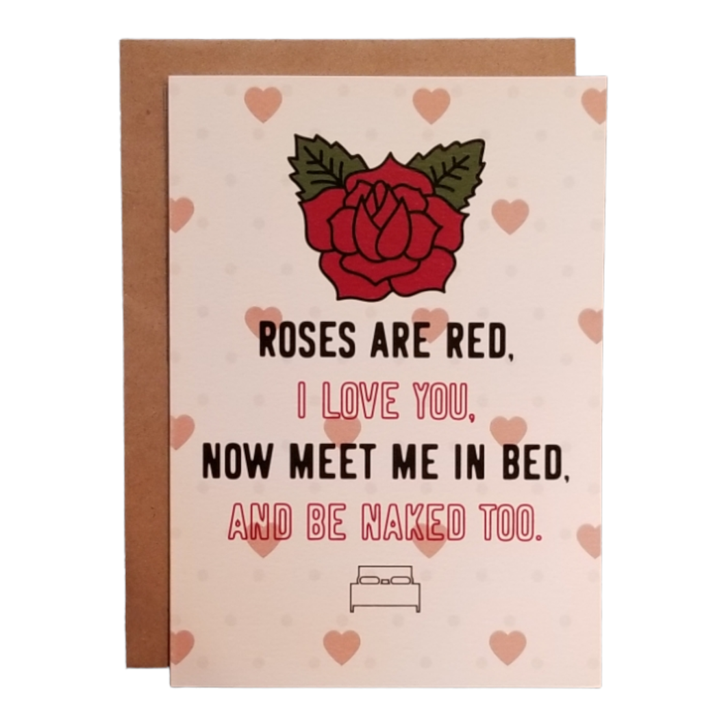 Greeting Card | Roses are Red, Meet Me in Bed