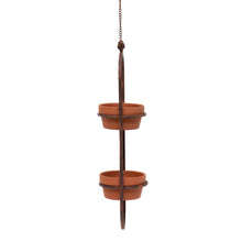 Load image into Gallery viewer, Metal Hanging Garden Planter with Terra Cotta Pots
