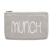Load image into Gallery viewer, Soft Grey Washable Paper Zipper Pouch - Munch Baby Bag Pouch - Eco Friendly Zipper Pouch
