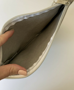 Soft Grey Washable Paper Zipper Pouch - Munch Baby Bag Pouch - Eco Friendly Zipper Pouch