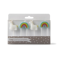 Birthday Candles | Unicorns and Rainbows Candles | Set of 4