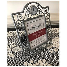 Load image into Gallery viewer, Silver Ornate Photo Frame With Clock

