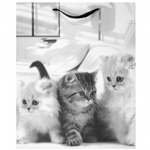 Puppies and Kittens Gift Bag - Large - Black & White