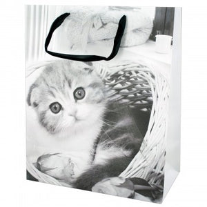 Puppies and Kittens Gift Bag - Large - Black & White