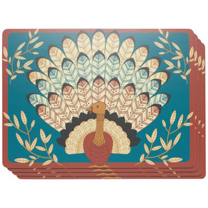 Cork Backed Fall Tommy Turkey Placemat Set Of 4