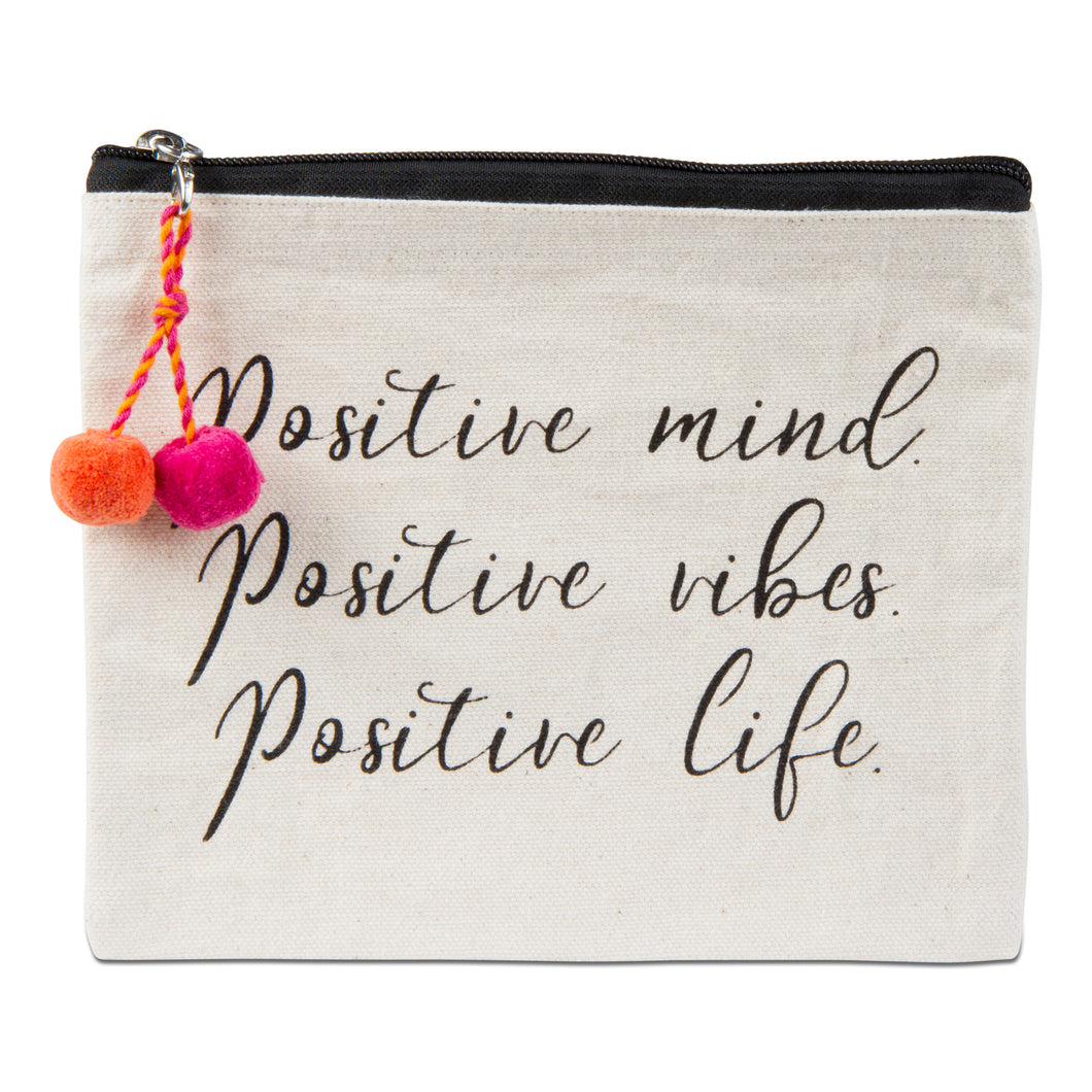 Canvas Zipper Pouch | Positive Mind Vibes Life