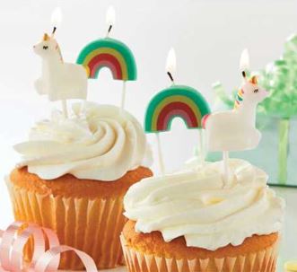 Birthday Candles | Unicorns and Rainbows Candles | Set of 4