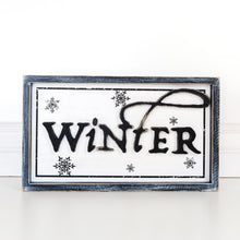 Load image into Gallery viewer, Double-Sided Sign Holiday Wood Sign | Reversible 3D Wicked Halloween Sign | 3D Winter Snow Flake Wood Sign
