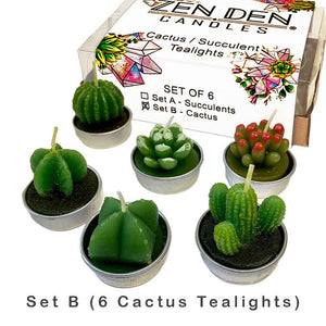 Zen Den Crystal Candles - Cactus Tealights