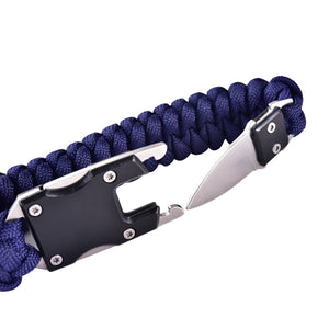 Men's Paracord Rope Survival Bracelet - Blue