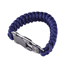 Load image into Gallery viewer, Men&#39;s Paracord Rope Survival Bracelet - Blue
