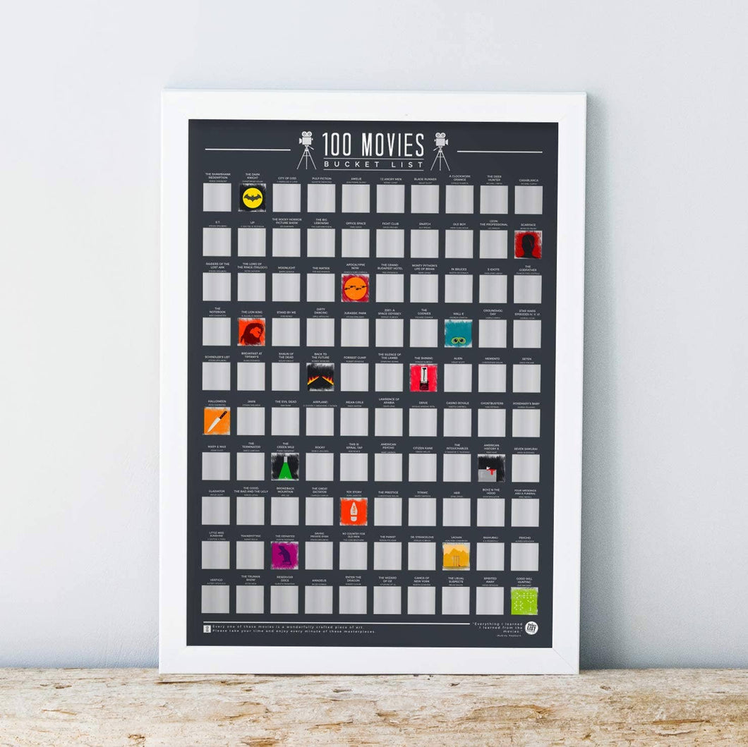 Scratch-off Poster | Bucket List Poster - 100 movies