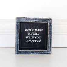 Load image into Gallery viewer, Mini Halloween Flying Monkeys Wood Sign | 5 Inch Square Witch Sign | Small Funny Halloween Sign
