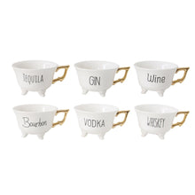 Load image into Gallery viewer, Footed TeaCup - Alcohol Tea Cups - Teacups with Gold Details
