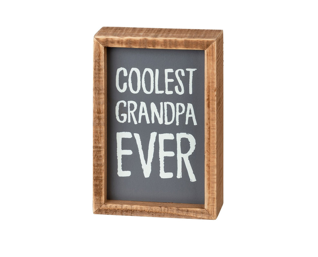 Coolest Grandpa Ever Box Sign