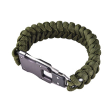 Load image into Gallery viewer, Men&#39;s Paracord Rope Survival Bracelet - Green
