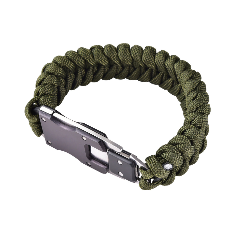 Men's Paracord Rope Survival Bracelet - Green