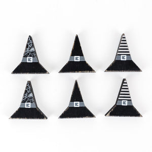 Ledgie Halloween Witch Hat Shaped Wood Decor Tile | Halloween Decor Scrabble Tile | Custom Wood Letter Board Tiles