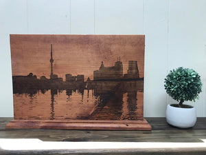 Toronto, wood stained art