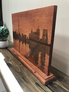 Toronto, wood stained art