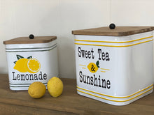 Load image into Gallery viewer, Sweet Tea And Lemonade Metal Canisters - Set of 2
