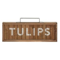 Tulips Slatted Wood Sign and Handle