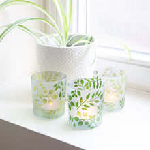 Load image into Gallery viewer, Green Fern - 3 Assorted Votive Holders

