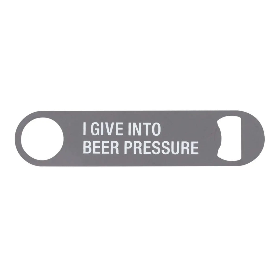 Beer Pressure Metal Bottle Opener | Funny Large Gray Colored Bottle Opener