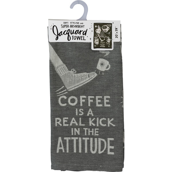 Coffee Kick In The Attitude | Woven Dish Towel
