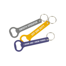 Load image into Gallery viewer, Drink And Know Things Metal Keyring Bottle Opener | Funny Blue Keychain Bottle Opener
