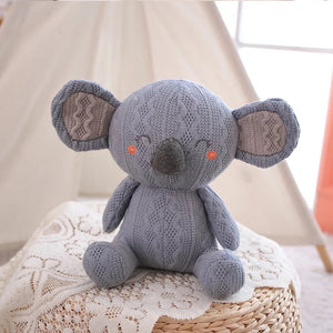 Soft Knitted Baby Toy, Dinosaur, Koala, Elephant - Bedtime Stuffed Animal Toy - Baby Shower Gift Plushies