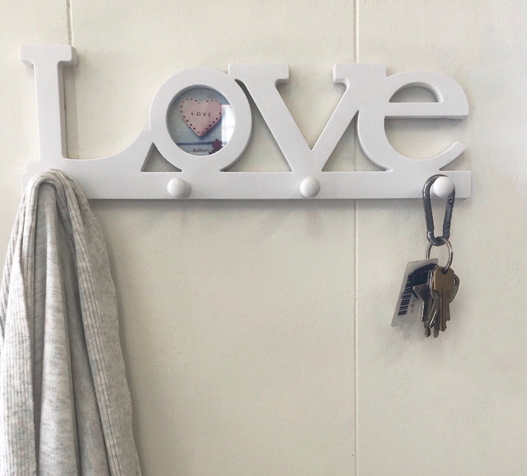 Coat Hooks With Love And Photo Frame