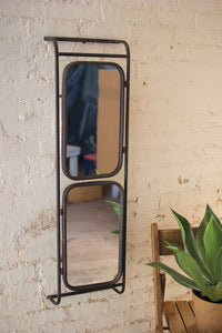 Double Swinging Mirror with Storage