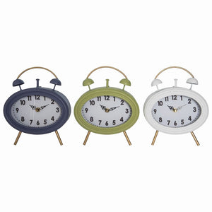 Metal Oval Desk Clock - Extra Large Vintage Table Clock - 3 Available Colors