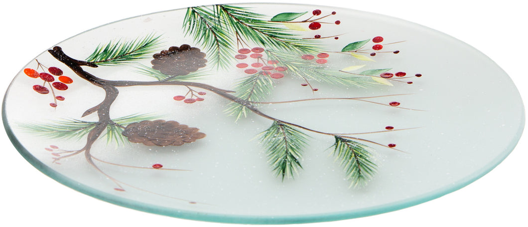 Pine Cones and Berries - Candle Tray Plate