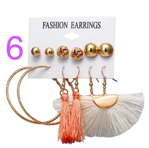 Tassel Earrings - Bohemian Earrings Sets of 6