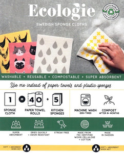 Cellulose Ecologie Swedish Sponge Cloth, Eco-Friendly Dish Cloth - Soap Opera Reusable Dish Cloth