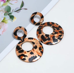 Animal Print Shell Drop Earrings