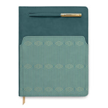 Load image into Gallery viewer, Notebook | Vegan Leather Pocket Journal | Colorblock Green/Teal Radiant
