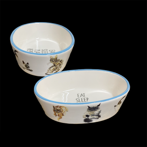 Ceramic Cat Dish - Eat Sleep Play Repeat