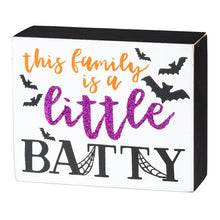 Load image into Gallery viewer, Little Batty Halloween Mini Box Sign
