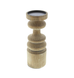 Decorative Wood Pillar Candle Holder