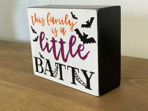 Little Batty Halloween Mini Box Sign