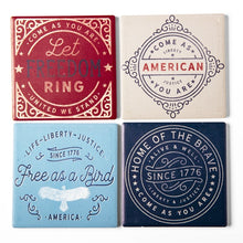 Load image into Gallery viewer, Americana Ceramic Coasters - Assortment of 4
