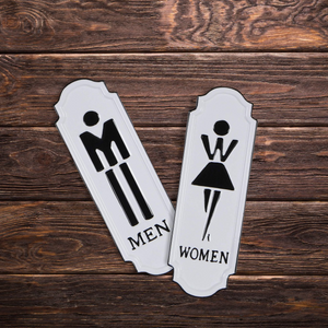 Enamel Bathroom Gender Signs - Men / Women Metal Bathroom Plaque