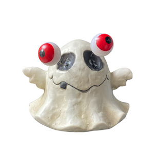 Resin Ghost with LED eyes - Halloween Ghost Figure With Bulging Eyes