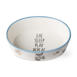 Ceramic Cat Dish - Eat Sleep Play Repeat